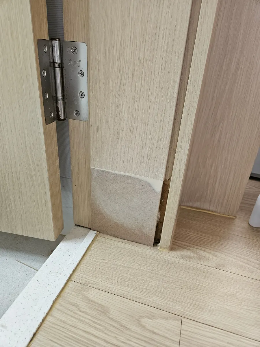 물먹은 화장실문틀수리 욕실문틀교체대신 복원하기 7